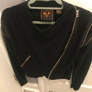 Jamison Black Sweater with Zippers